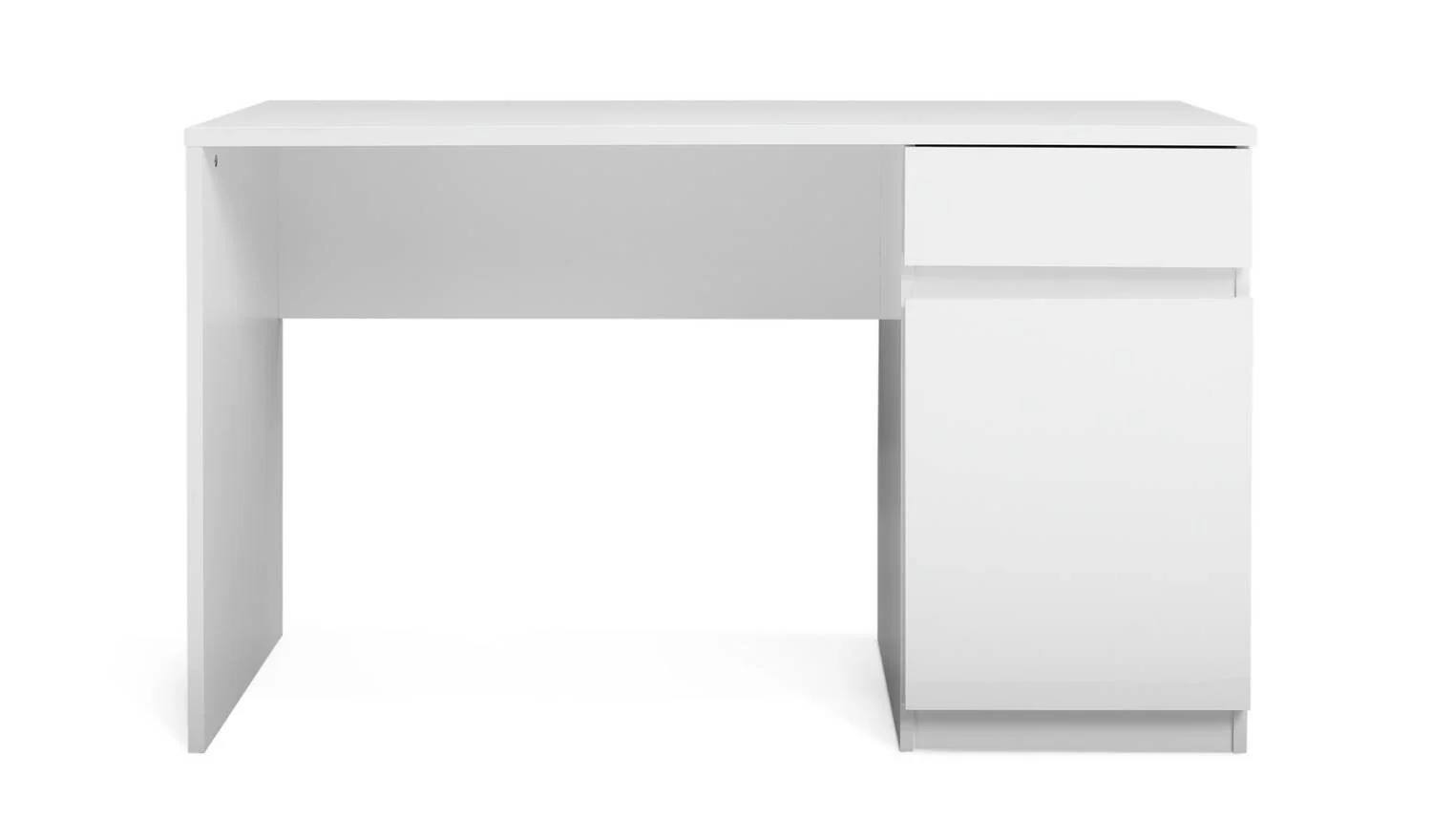 Jenson 1 Drawer Office Desk White Gloss Modern Home Office Furniture - Image 3