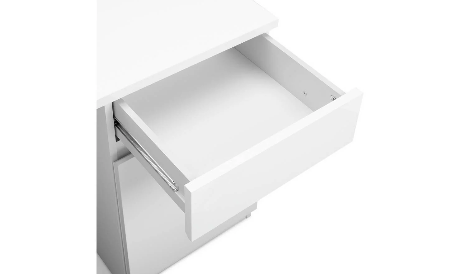Jenson 1 Drawer Office Desk White Gloss Modern Home Office Furniture - Image 4