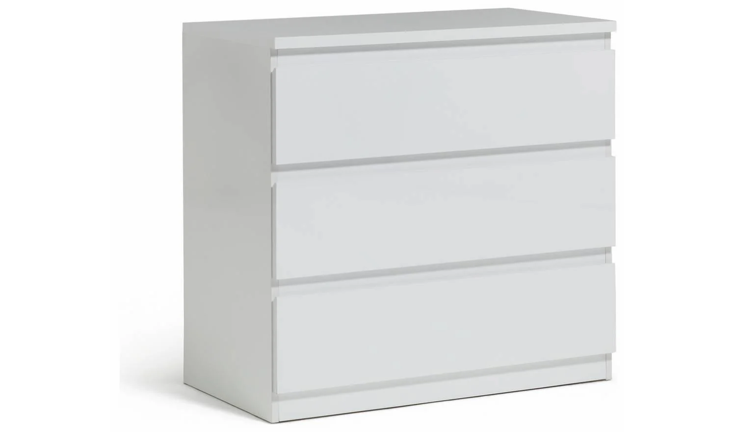 Jenson 3 Drawer Chest Matte White Storage Organiser Bedroom Furniture