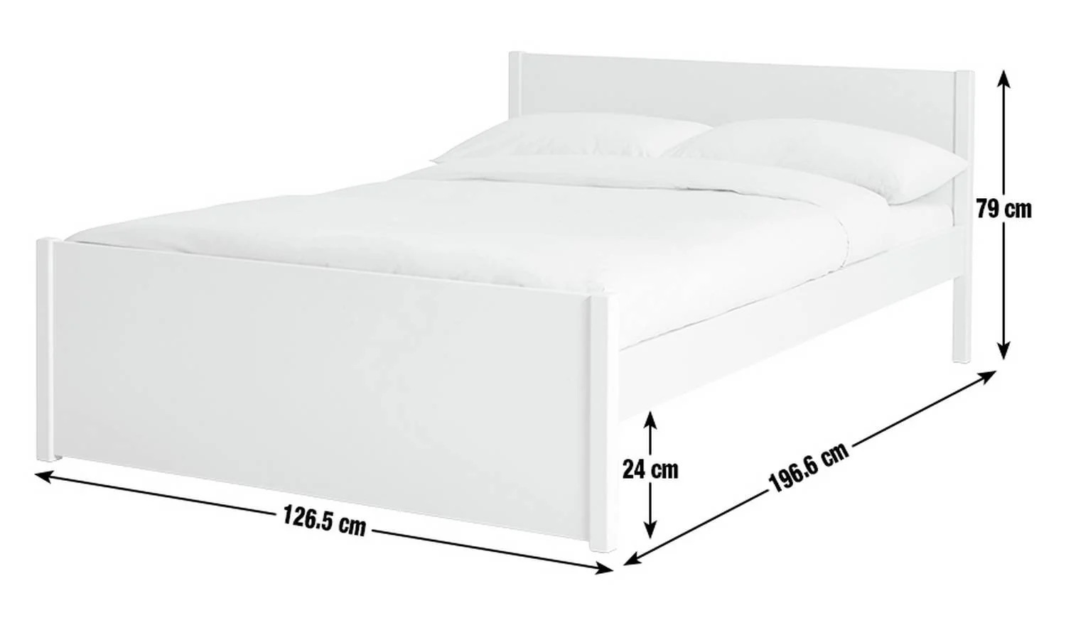 Jenson Wooden Bed Small Double White Bedroom Furniture Minimalist Design - Image 3