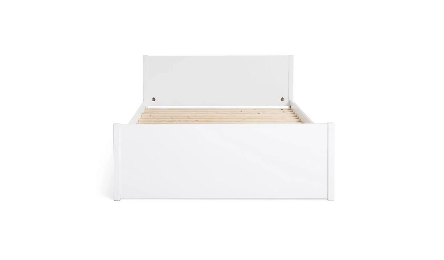 Jenson Wooden Bed Small Double White Bedroom Furniture Minimalist Design - Image 4