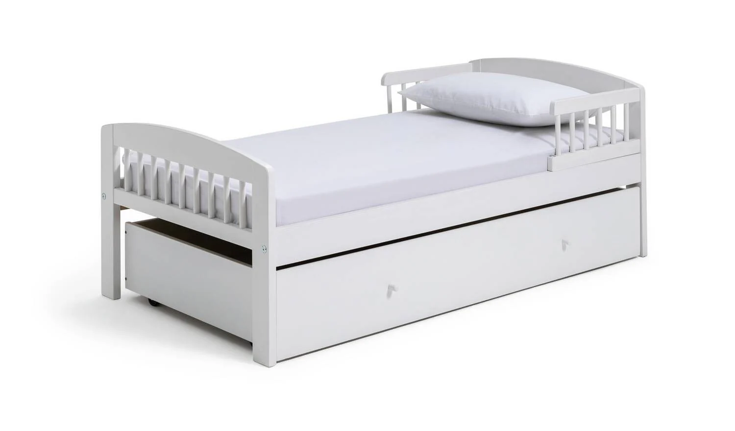 Jesse Toddler Bed With Drawer - White