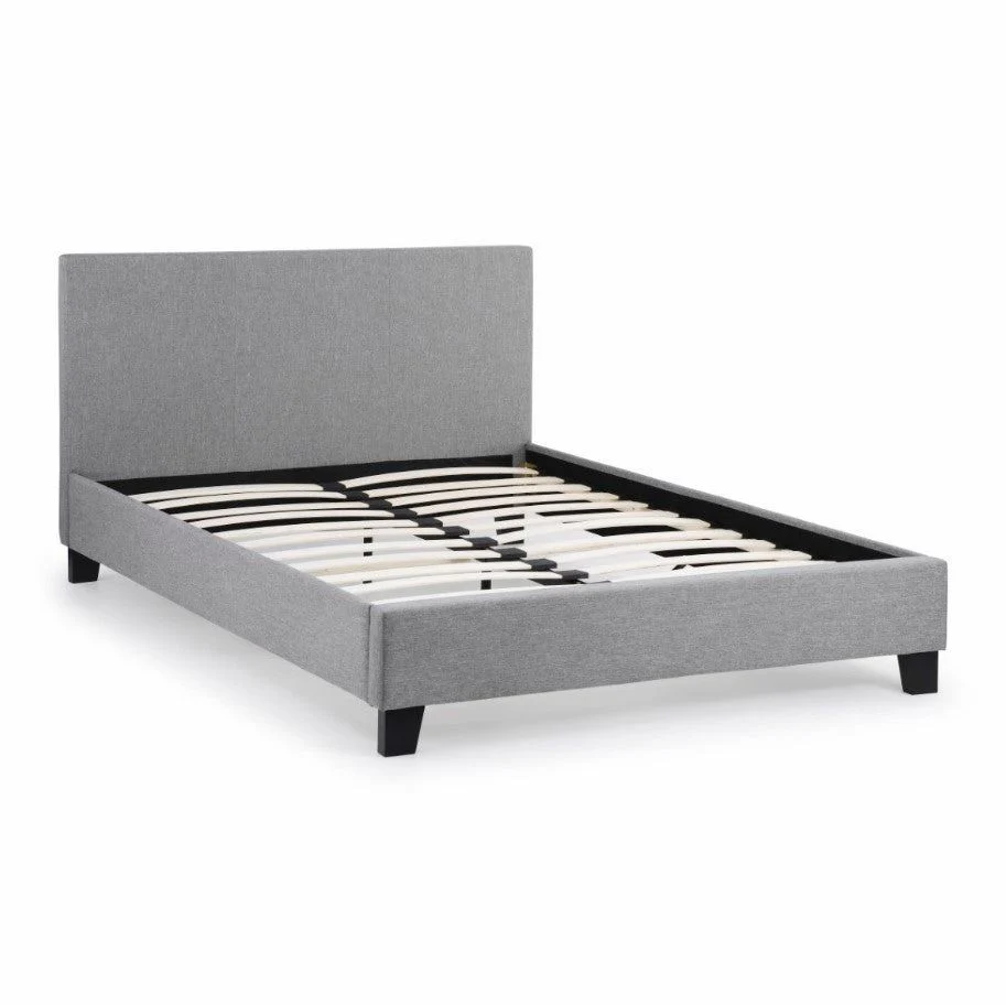 Julian Bowen Fabric King Bed Light Grey Rialto King Size Bed 150cm Modern