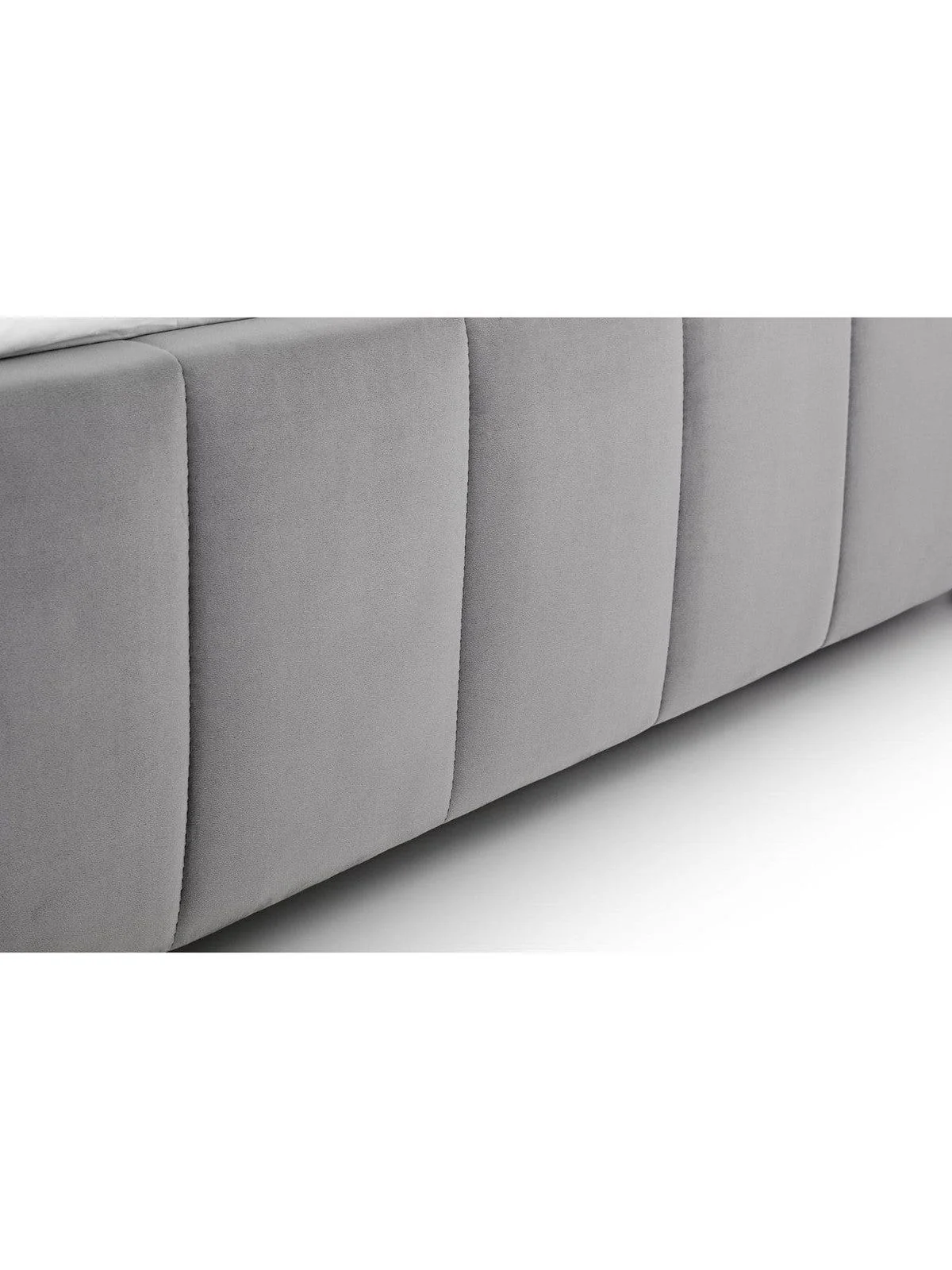 Julian Bowen Gatsby Ottoman Double Bed Grey | Velvet Wing Headboard Sprung Slats - Image 5