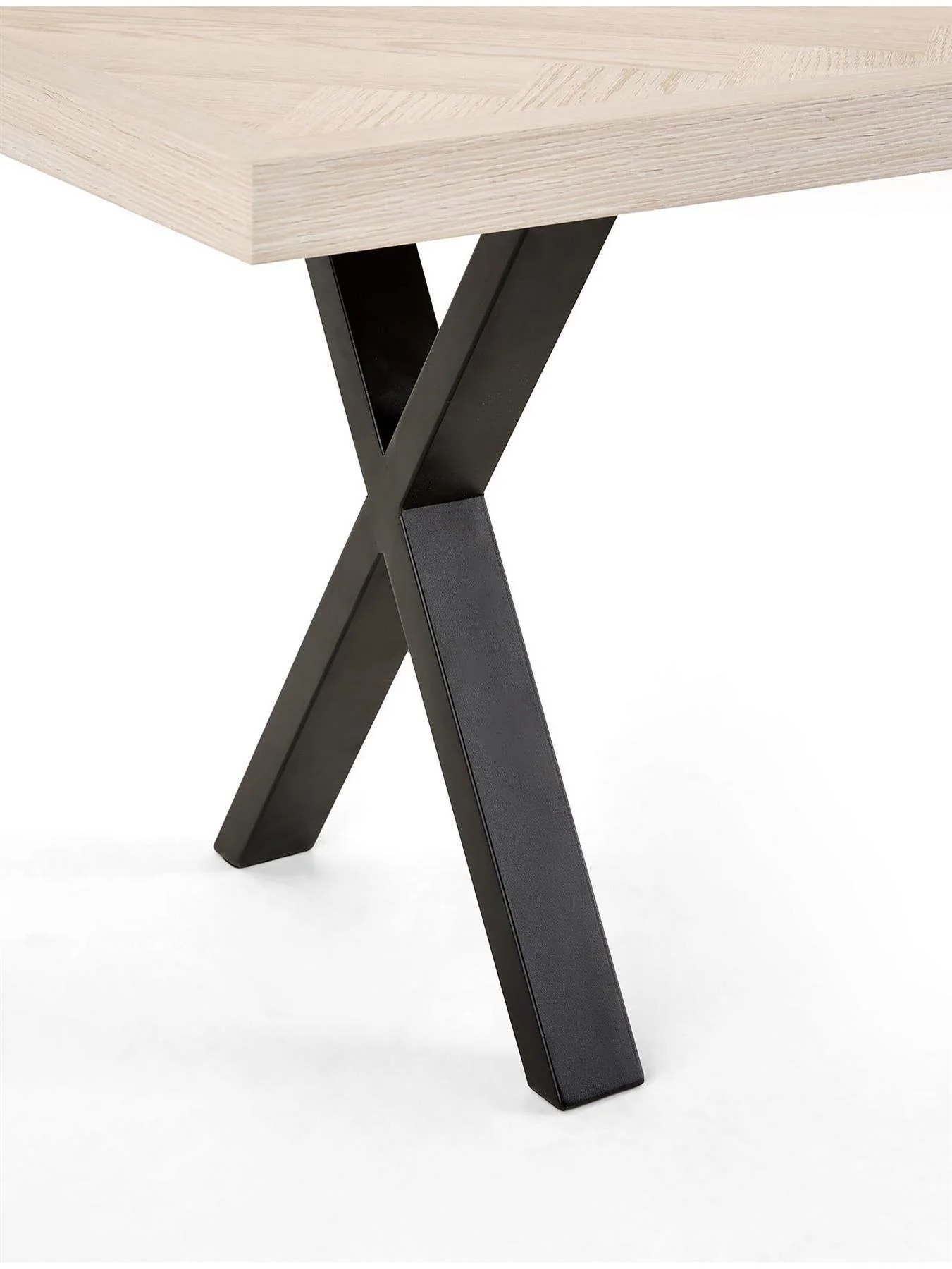 Kaia Chevron Dining Bench with Black Legs Grey/Black UK - Image 5