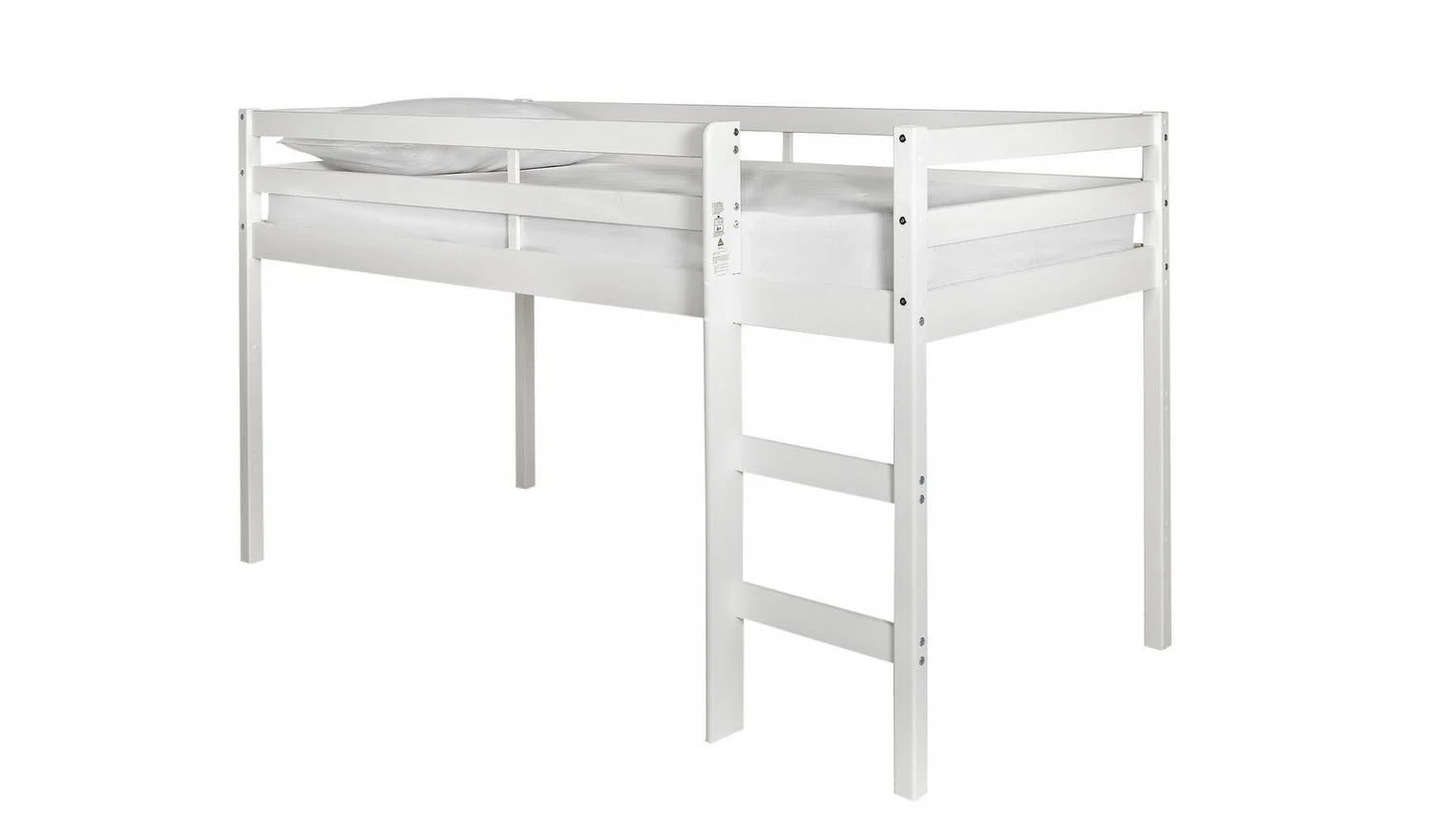 Kaycie Mid Sleeper Shorty Bed Frame White Bedroom Furniture for Kids - Image 4