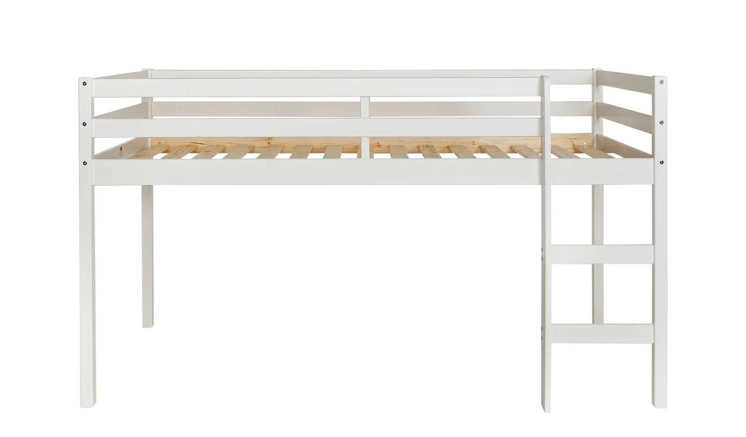 Kaycie Mid Sleeper Shorty Bed Frame White Bedroom Furniture for Kids - Image 5