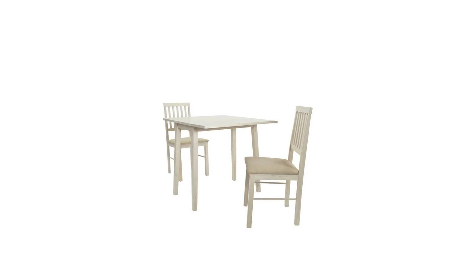 Kendal Solid Wood Extending Table & 2 Chairs (Square) Kitchen Set