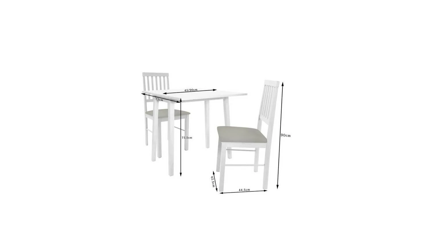 Kendal Solid Wood Extending Table & 2 Chairs (Square) Kitchen Set - Image 2