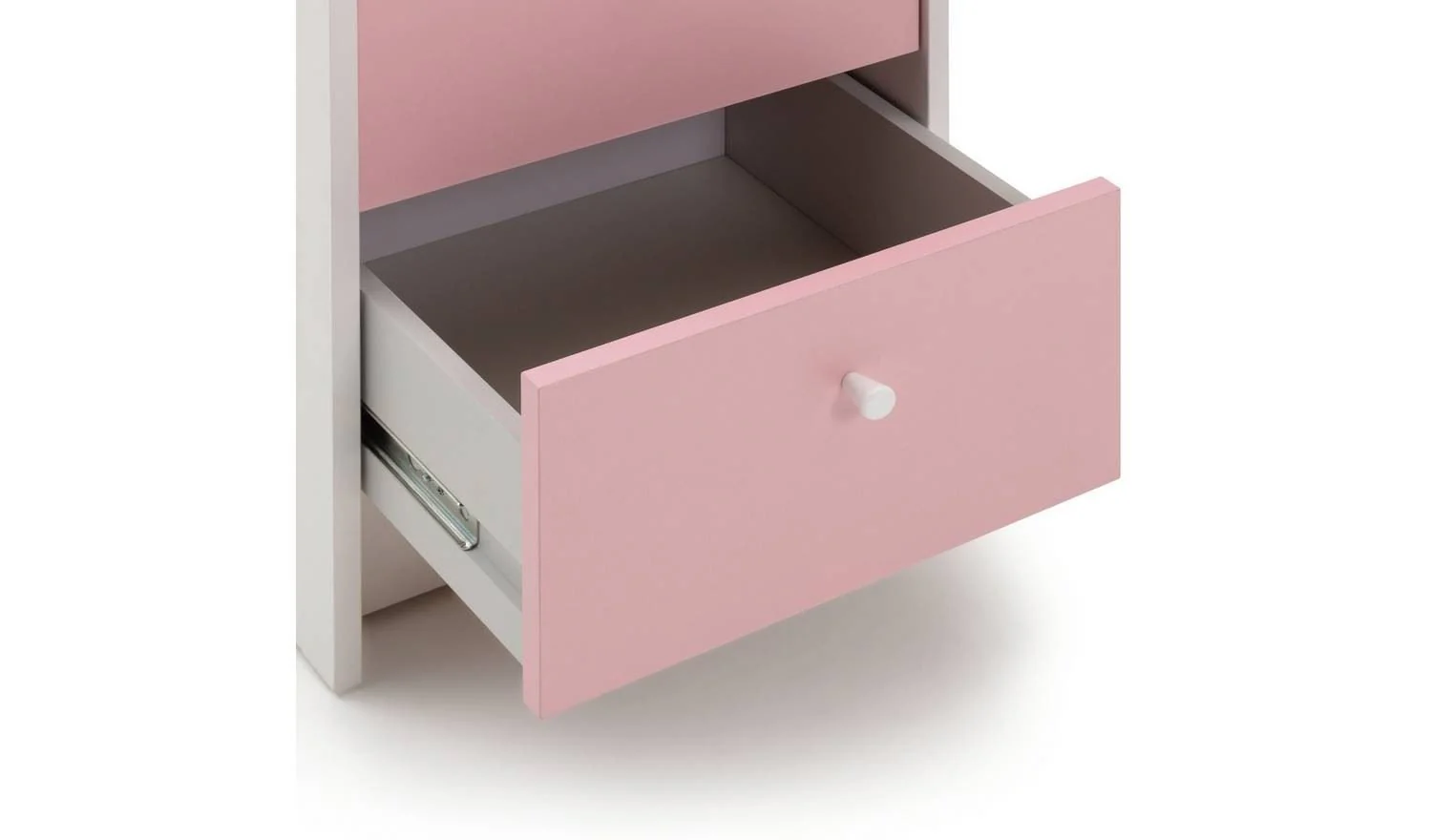 Kids Malibu 3 Drawers Desk Pink & White Childrens Bedroom Furniture Study - Image 5