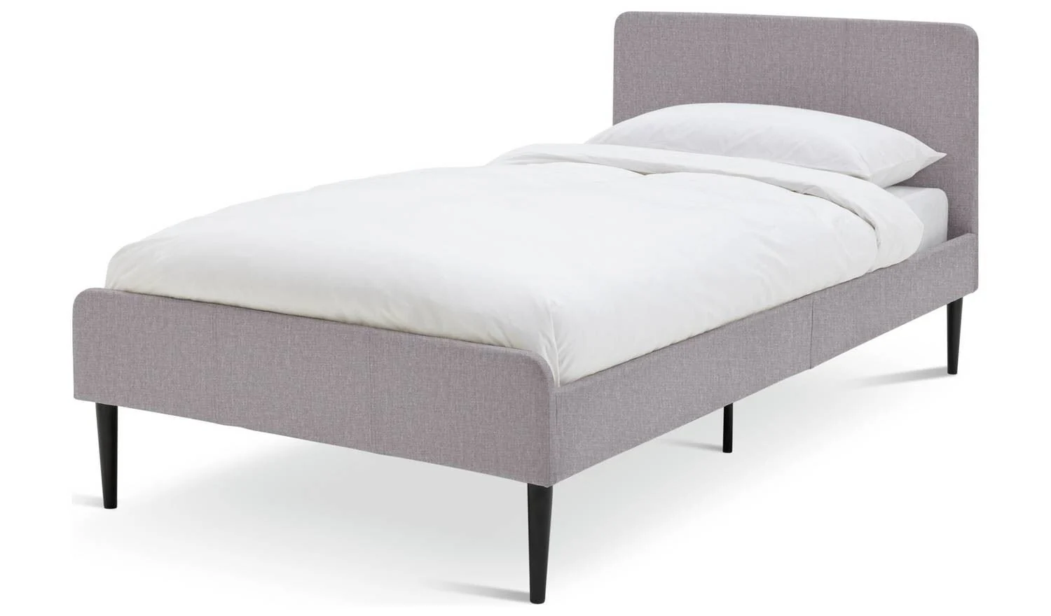 Kristopher Single Fabric Bed Frame Grey Modern Bedroom Furniture
