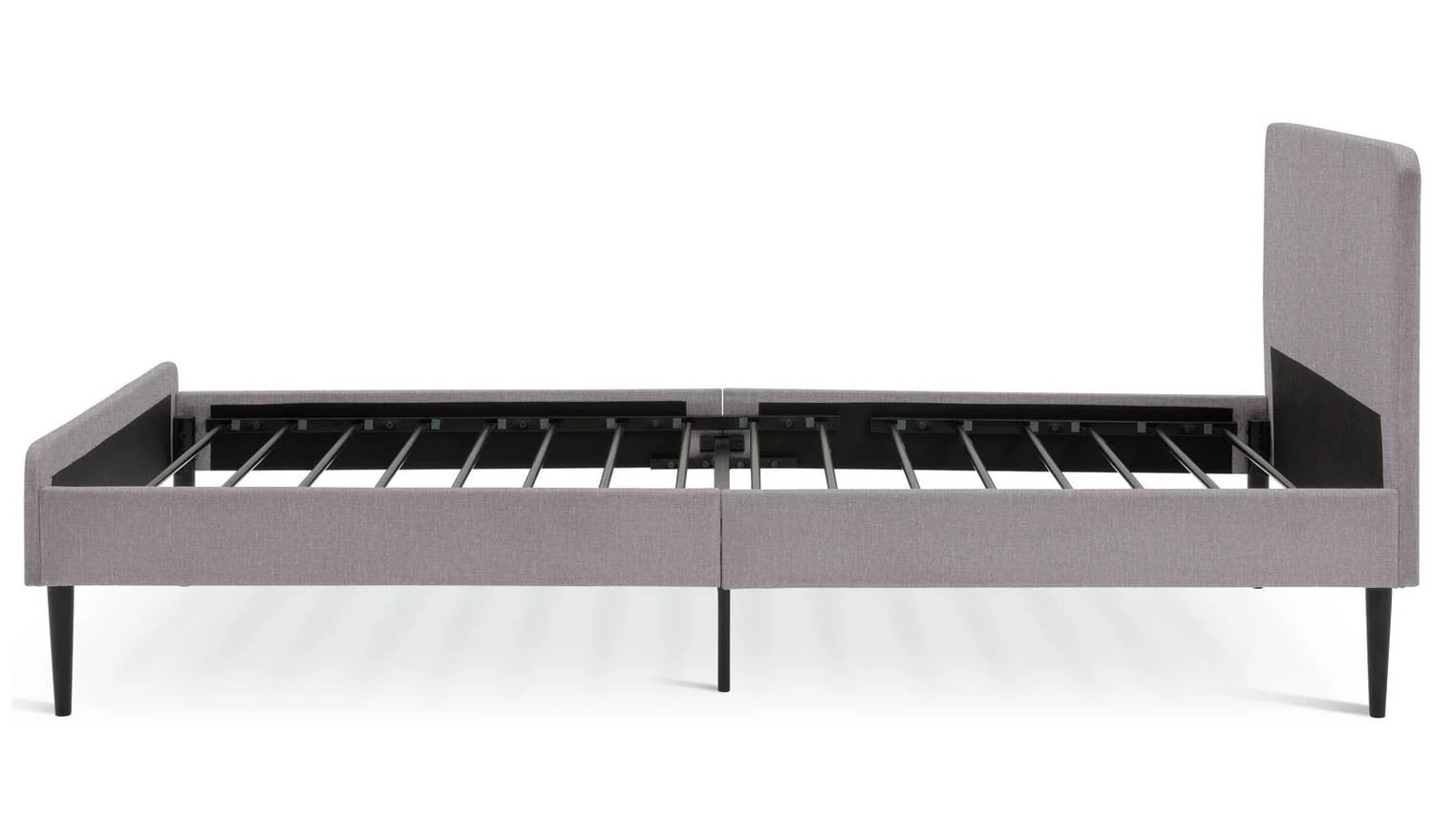 Kristopher Single Fabric Bed Frame Grey Modern Bedroom Furniture - Image 4