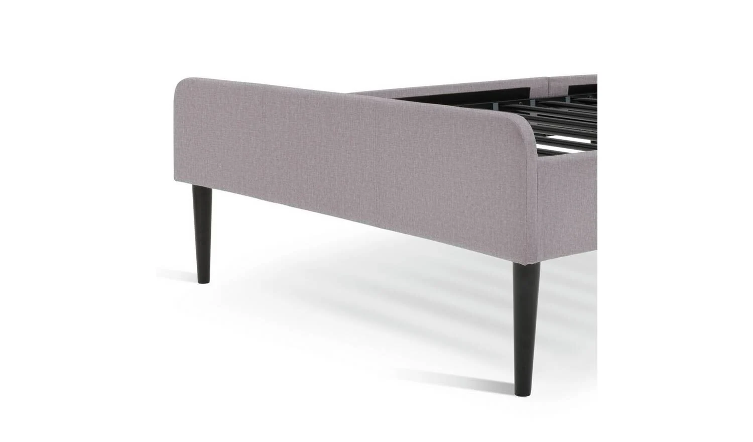 Kristopher Single Fabric Bed Frame Grey Modern Bedroom Furniture - Image 7