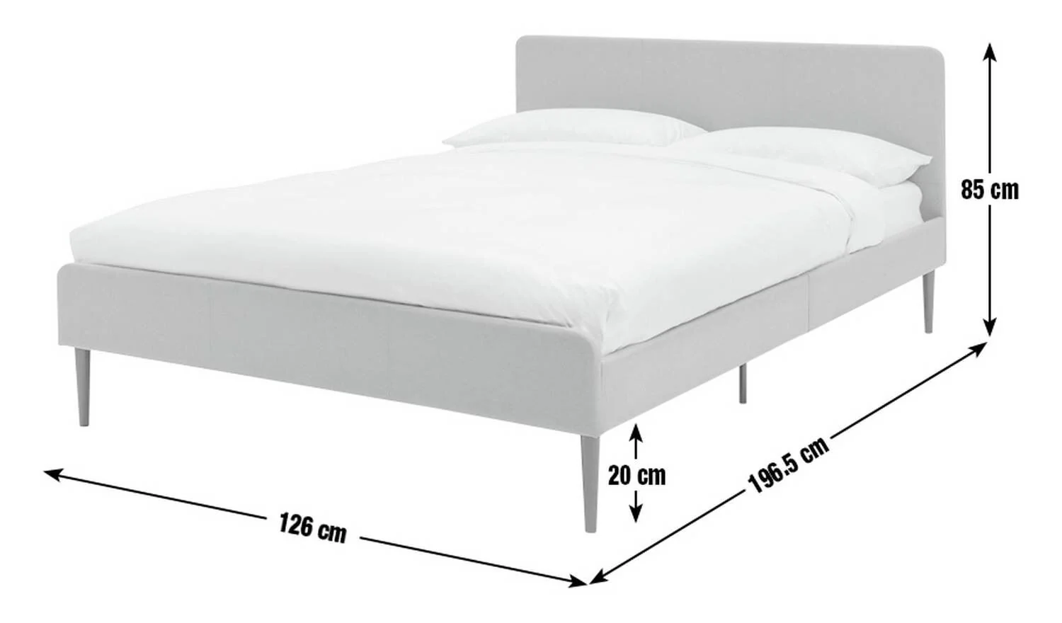 Kristopher Small Double Fabric Bed Frame Cream Modern Bedroom Furniture - Image 2