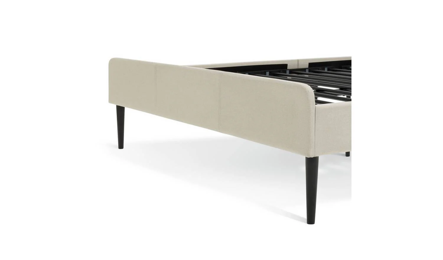 Kristopher Small Double Fabric Bed Frame Cream Modern Bedroom Furniture - Image 7