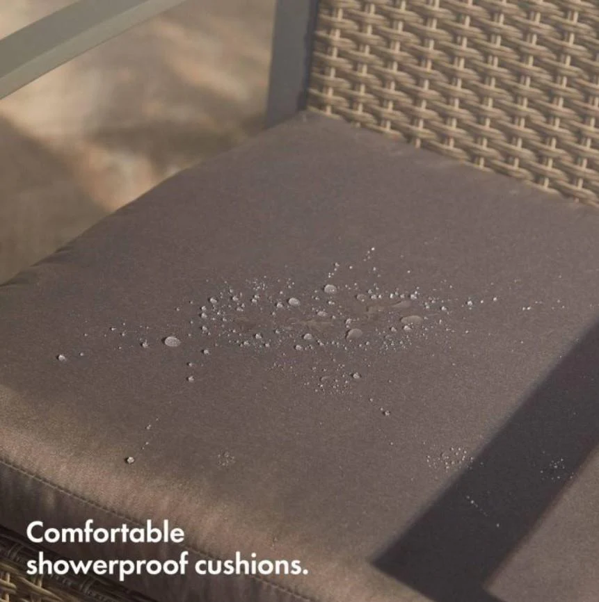 Kuta 2-Seater Rattan Bistro Set Grey Outdoor Chairs And Table - Image 3