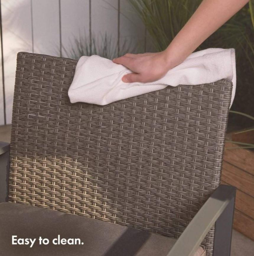 Kuta 2-Seater Rattan Bistro Set Grey Outdoor Chairs And Table - Image 4