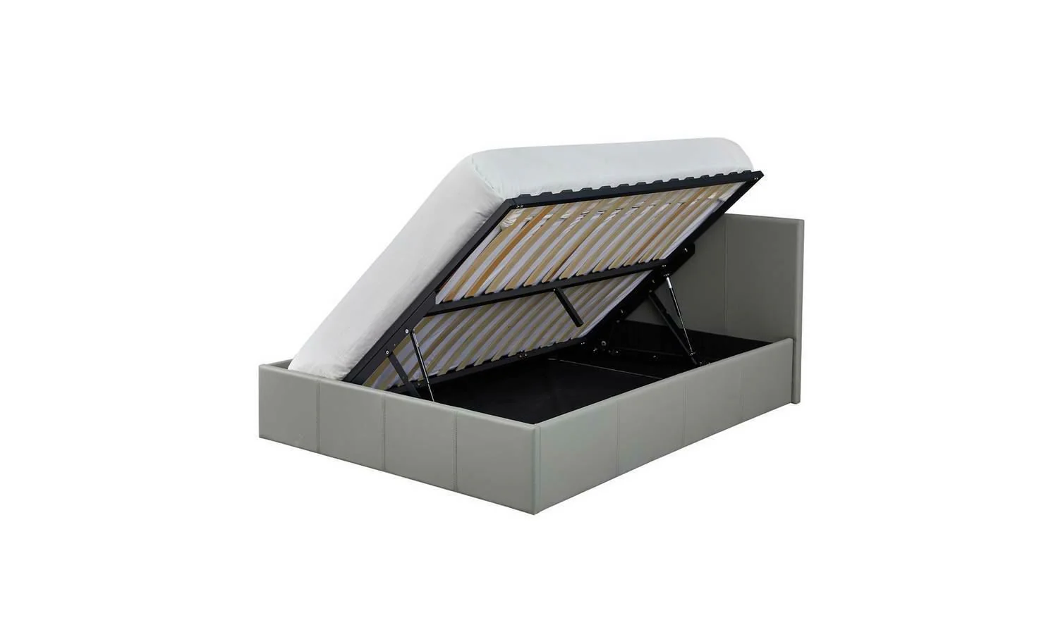 Lavendon Double Side Open Ottoman Bed Frame Grey Modern Storage Solution