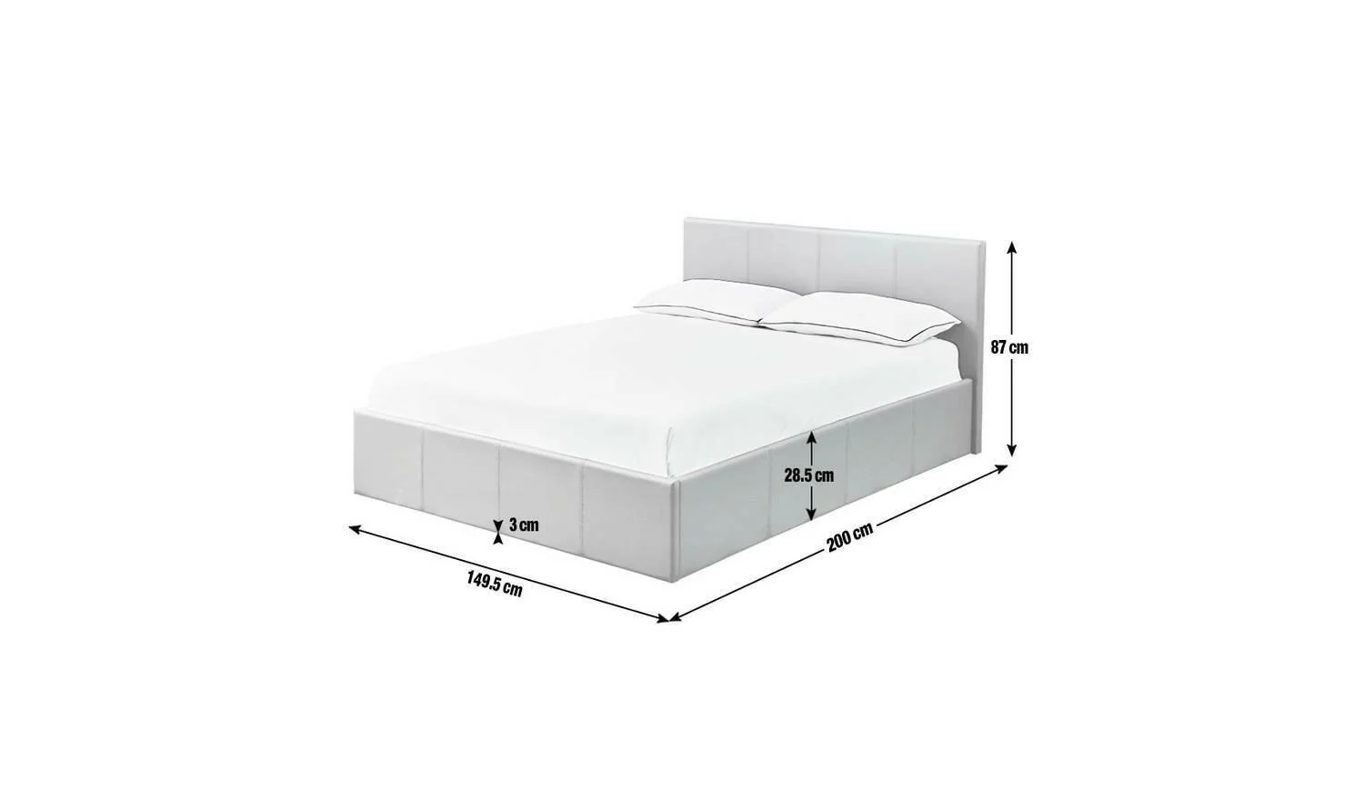 Lavendon Double Side Open Ottoman Bed Frame Grey Modern Storage Solution - Image 8