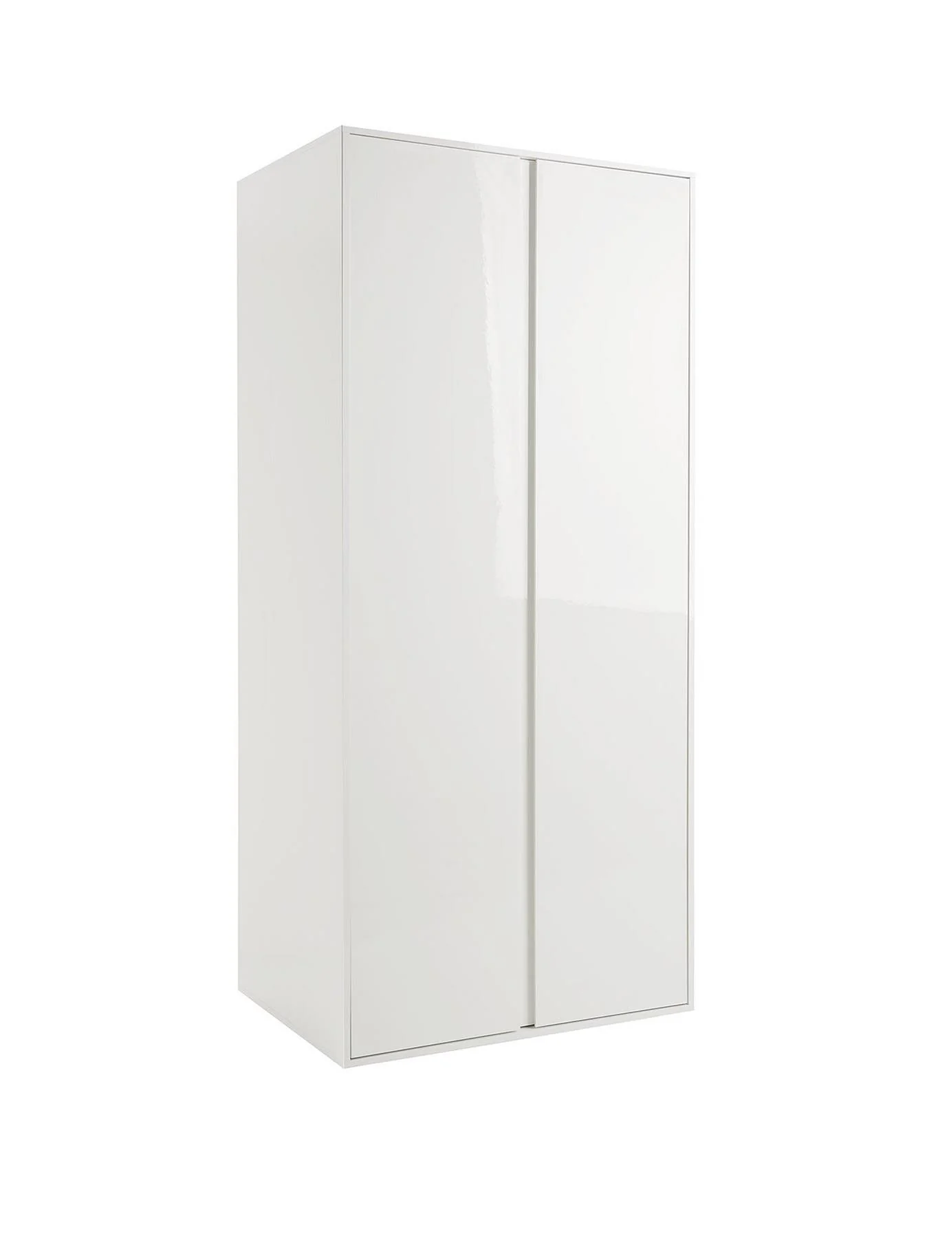 Layton Gloss 2 Door Wardrobe White Modern Freestanding Tall Cabinet - Image 3