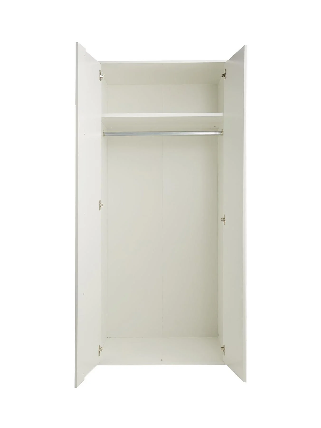 Layton Gloss 2 Door Wardrobe White Modern Freestanding Tall Cabinet - Image 4
