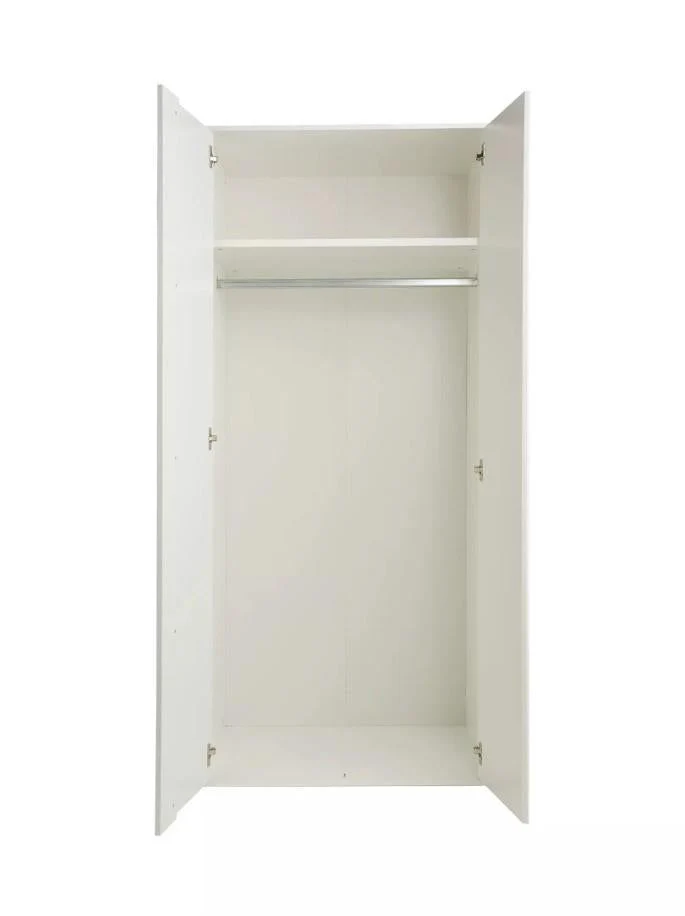 Layton Gloss 2 Door Wardrobe White Modern Freestanding Tall Cabinet - Image 4