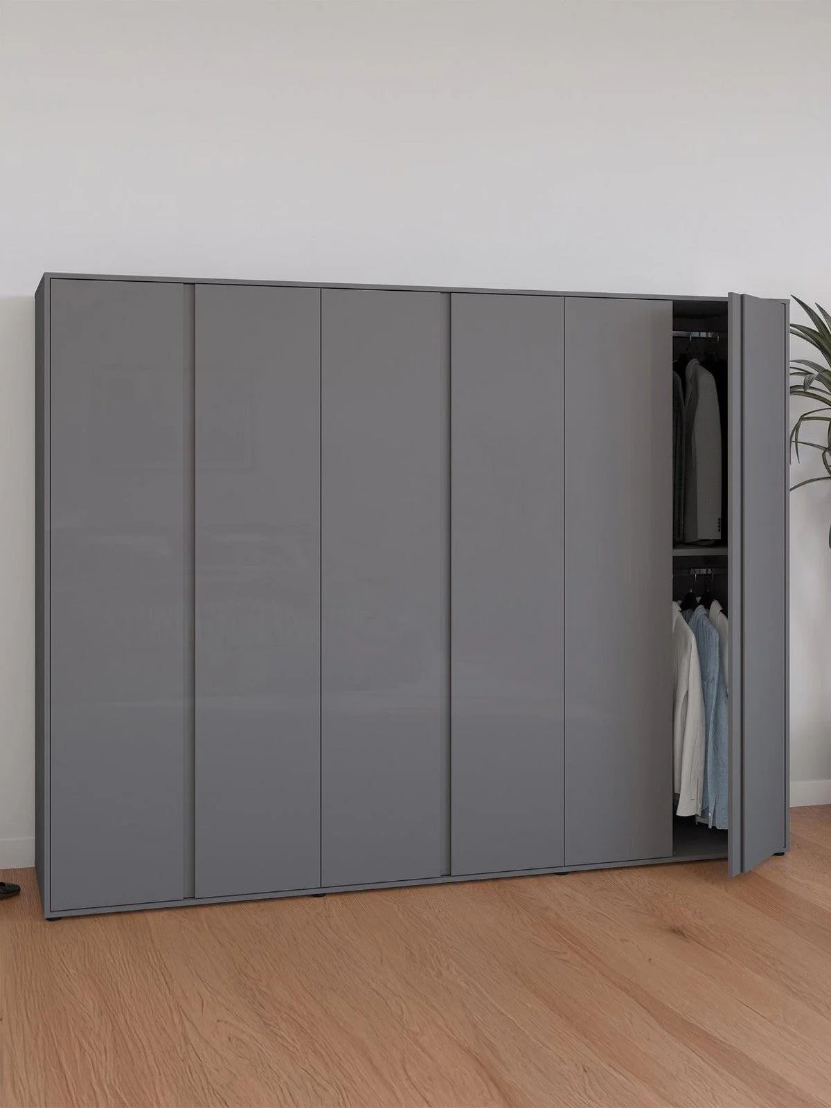 Layton Grey 6 Door Wardrobe | Family Bedroom Storage | Free Delivery UK