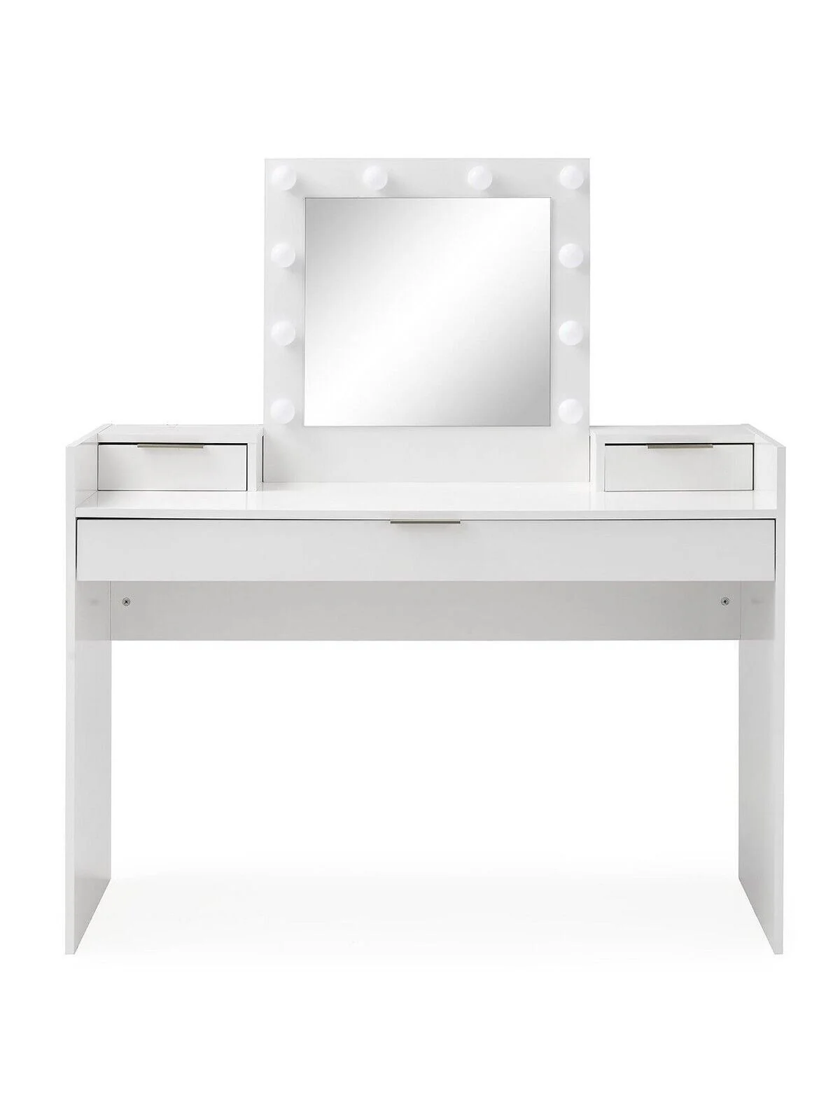 Libby Gloss Dressing Table with Lit Mirror White Stylish and Functional - Image 2