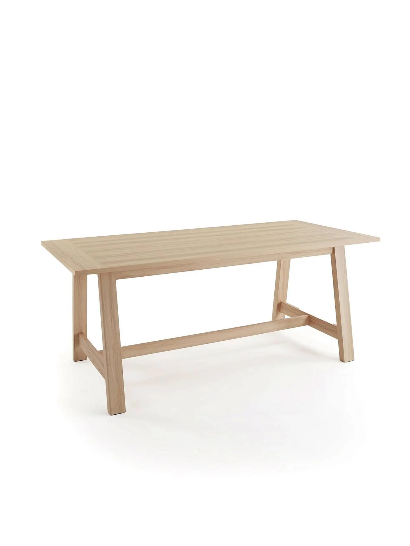 Lindley 185 cm Dining Table Oak For Family Diner Easy Assembly UK - Image 3