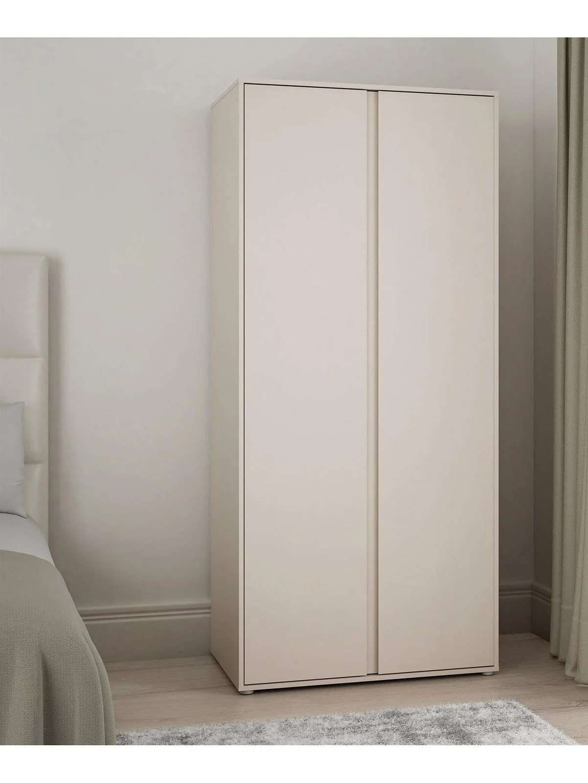 Lisson 2 Door Wardrobe Oatmeal | Bedroom Storage | Space Saving