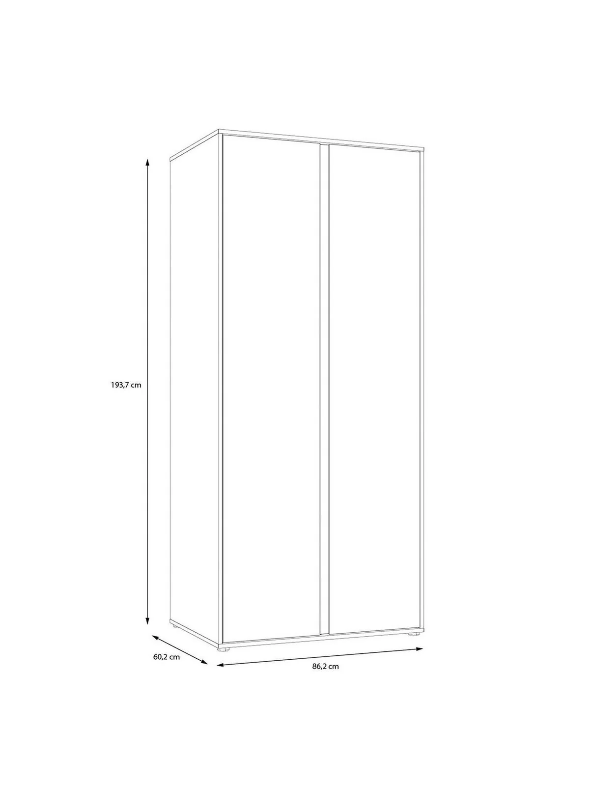 Lisson 2 Door Wardrobe Oatmeal | Bedroom Storage | Space Saving - Image 6