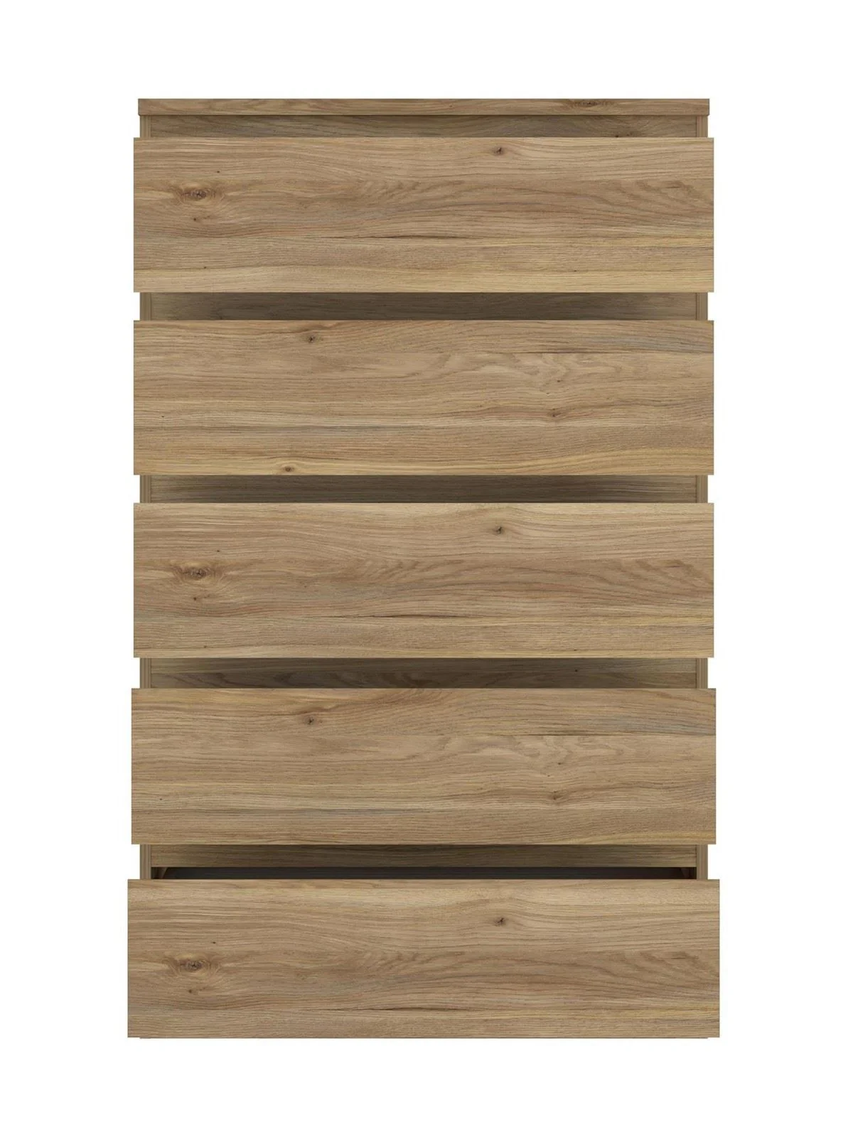 Lisson 5 Drawer Chest New Oak | Handle-Free Design | 128cm Tall - Image 4