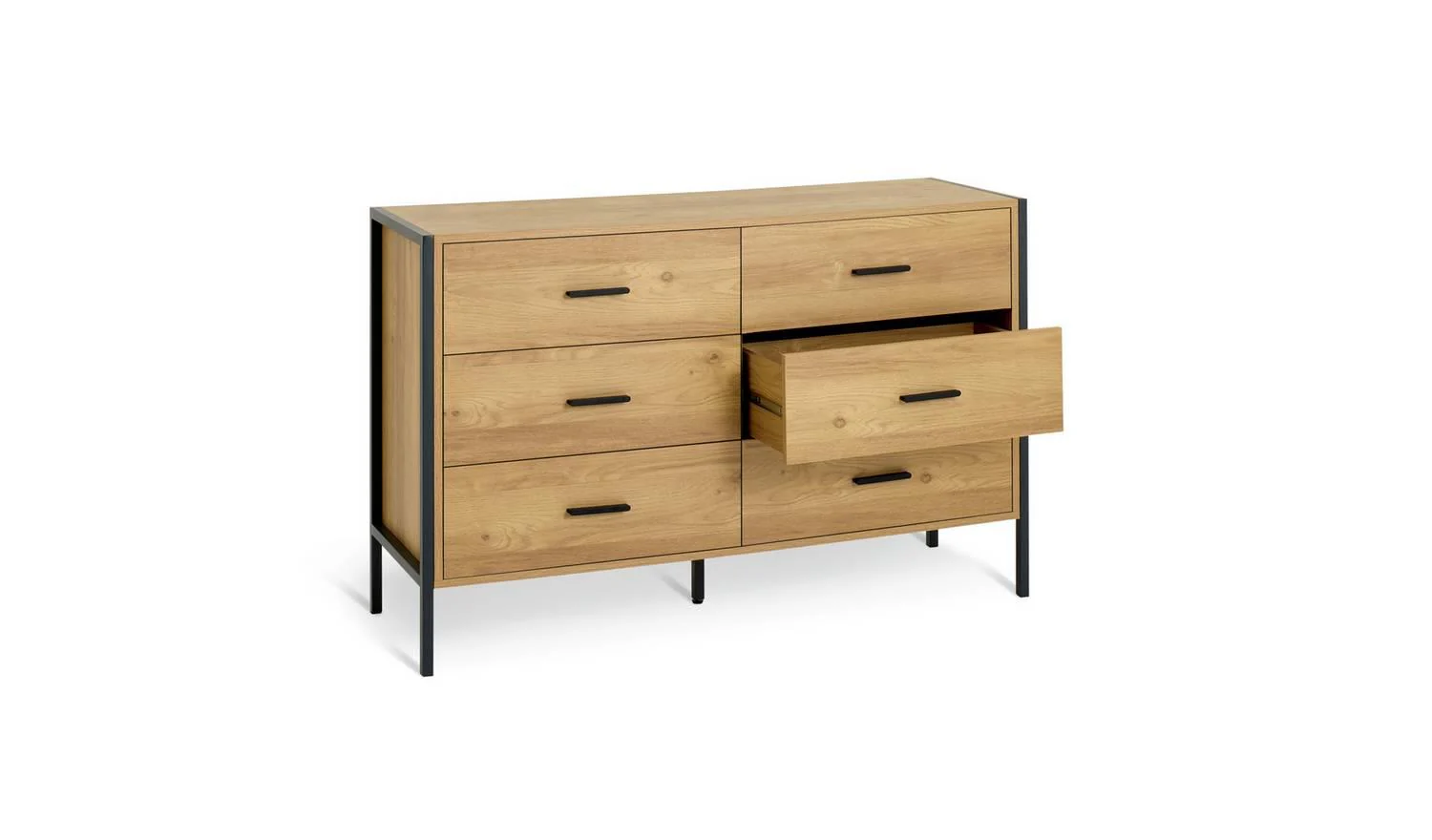 Loft Living 6 Drawer Chest Oak Storage Organiser Bedroom Furniture UK - Image 7