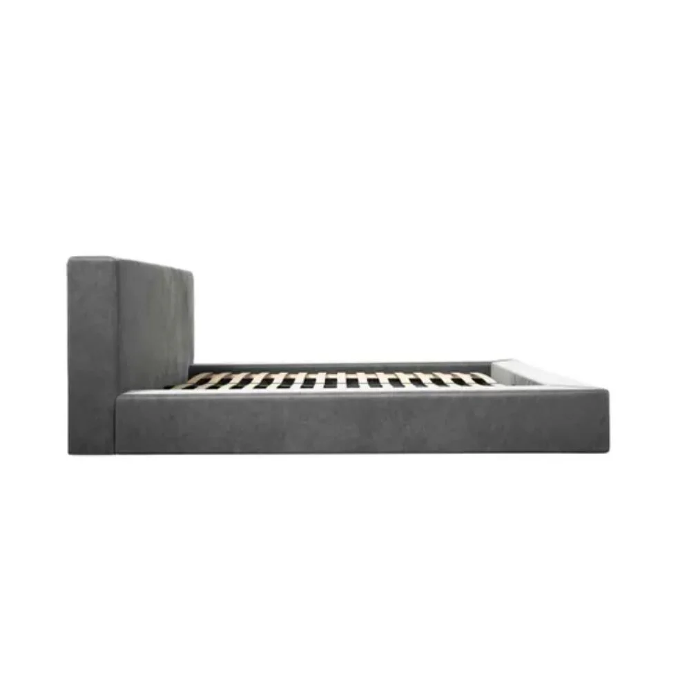 LPD Furniture Soho Dapple Grey Velvet Double Bed | Modern Industrial Design | Sprung Slats - Image 4