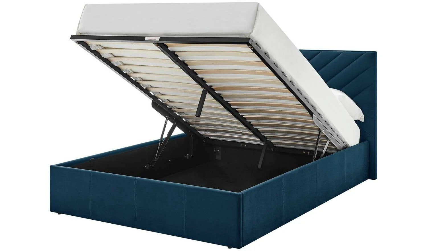 Luca Kingsize End Lift Ottoman Bed Navy Elegant Comfortable Bedroom Furniture - Image 4