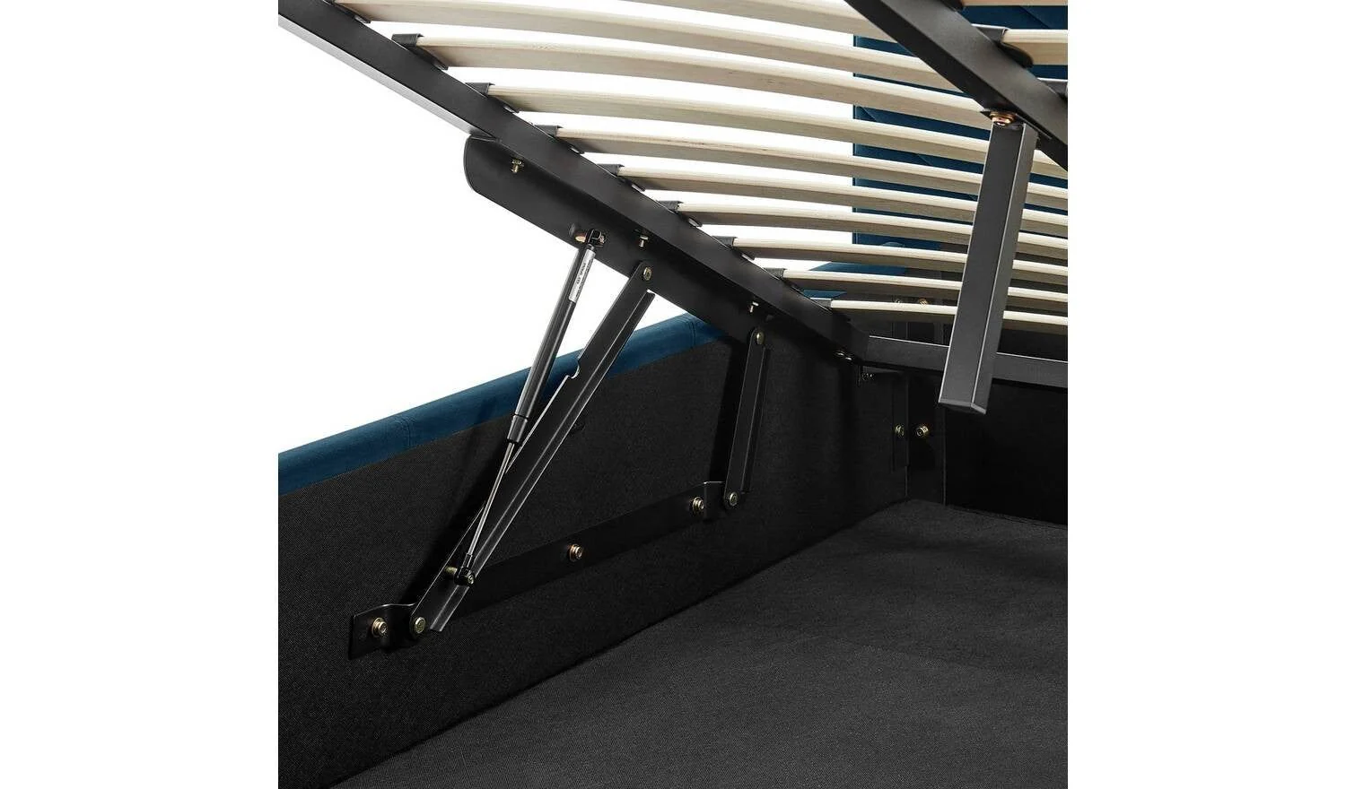 Luca Kingsize End Lift Ottoman Bed Navy Elegant Comfortable Bedroom Furniture - Image 6
