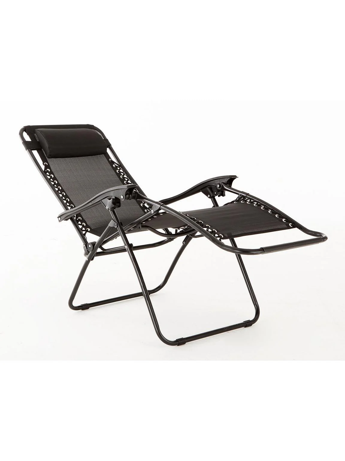Luxury Relaxer Chair Black Folding Outdoor Recliner - Image 3