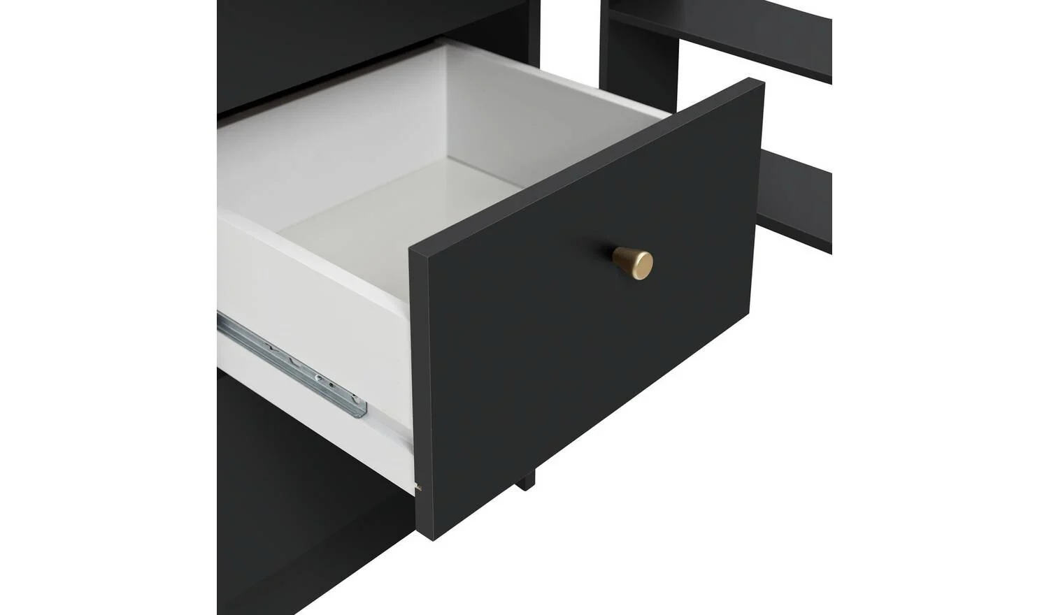 Malibu 3 Drawer Office Desk Black Modern Home Office Furniture Workspace - Image 5