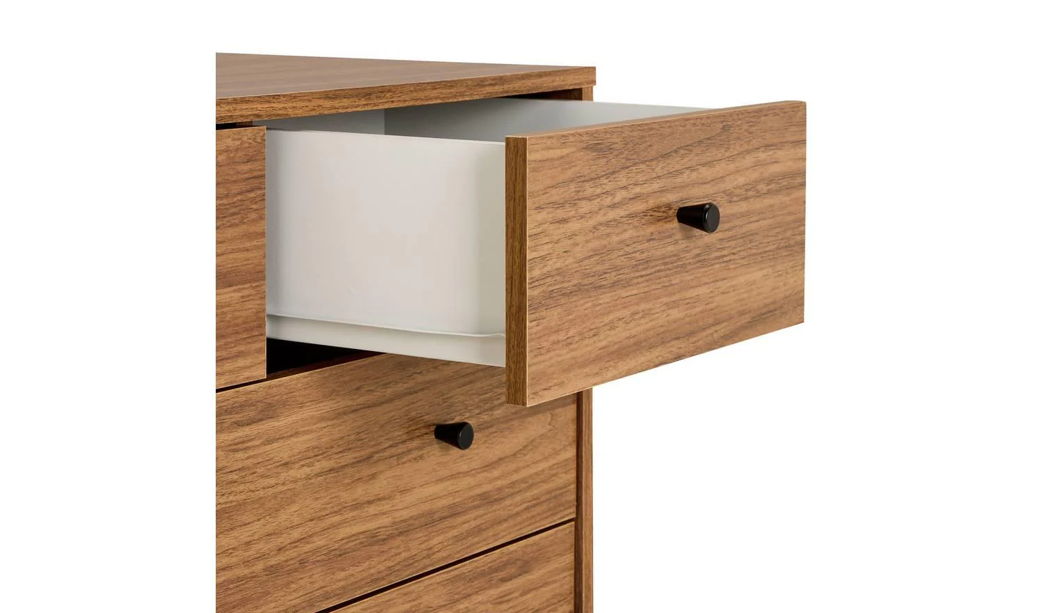 Malibu 7 Drawer Chest Walnut For Bedroom Hallway Home Organiser UK - Image 3