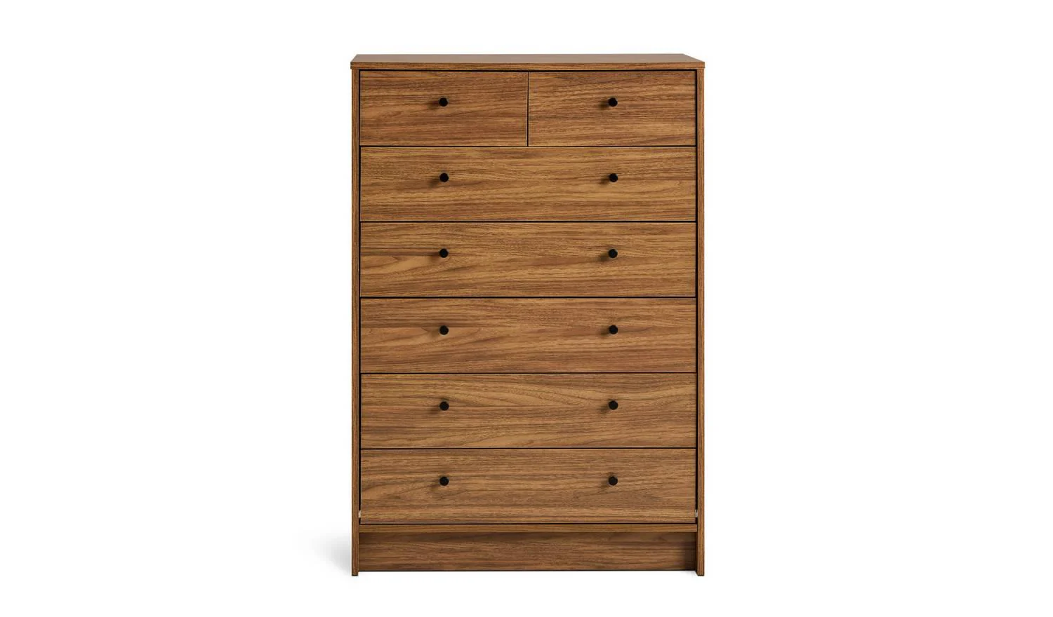 Malibu 7 Drawer Chest Walnut For Bedroom Hallway Home Organiser UK - Image 6