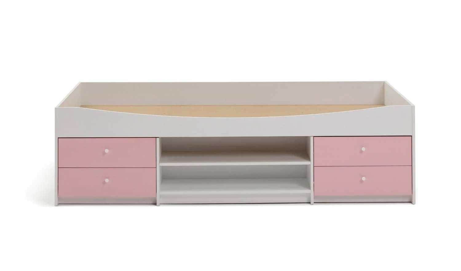 Malibu Storage Cabin Bed Pink & White Kids Childrens Bedroom Furniture - Image 4