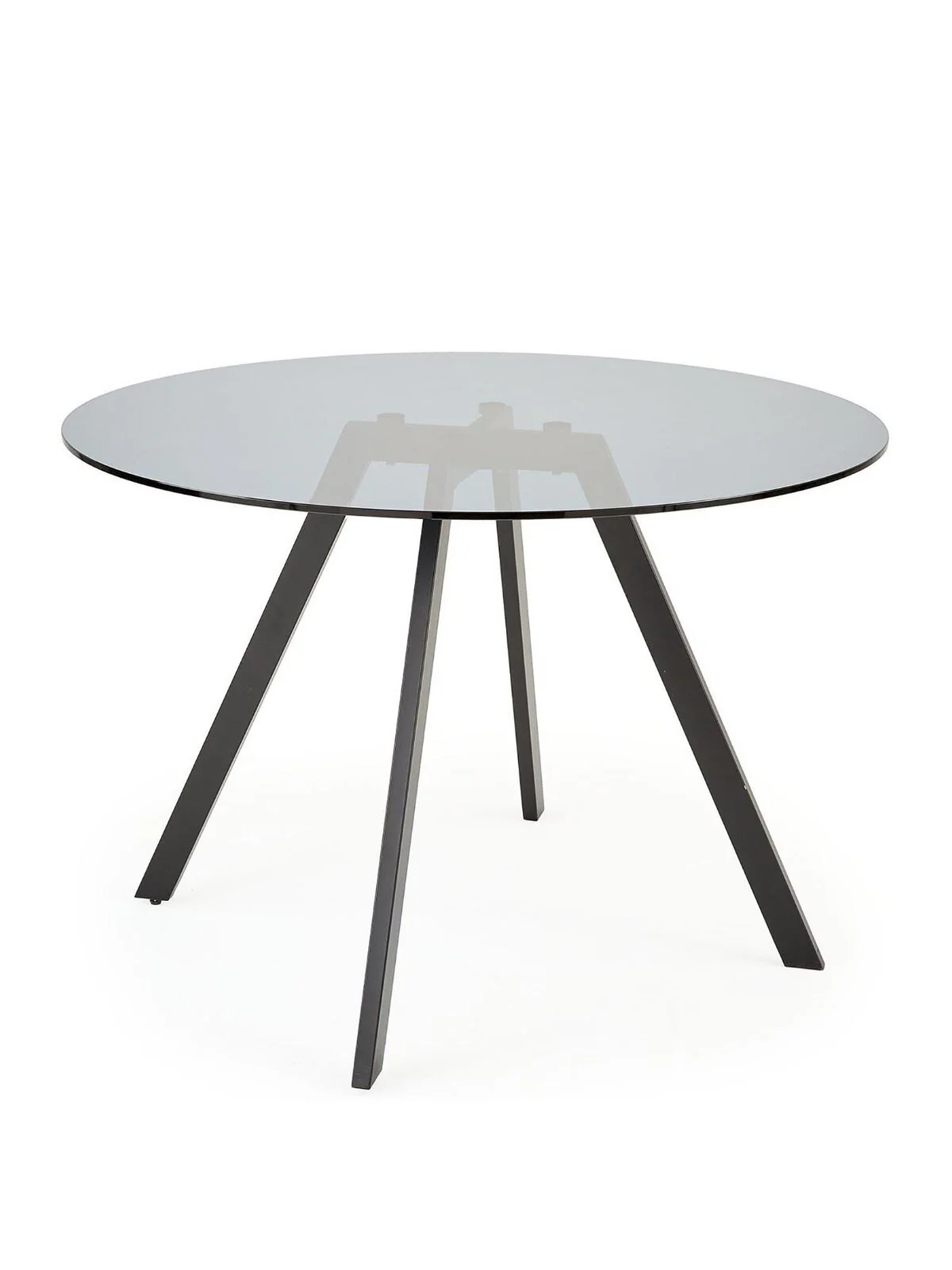 Marlow 110 cm Round Smoked Glass Top Elegant Dining Table - Image 2