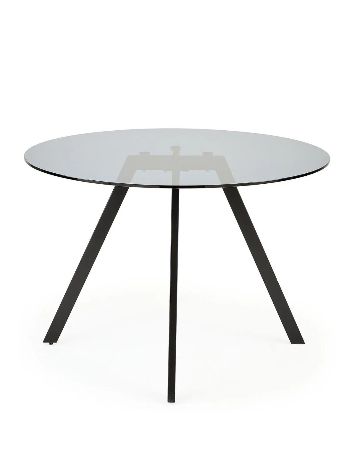 Marlow 110 cm Round Smoked Glass Top Elegant Dining Table - Image 3