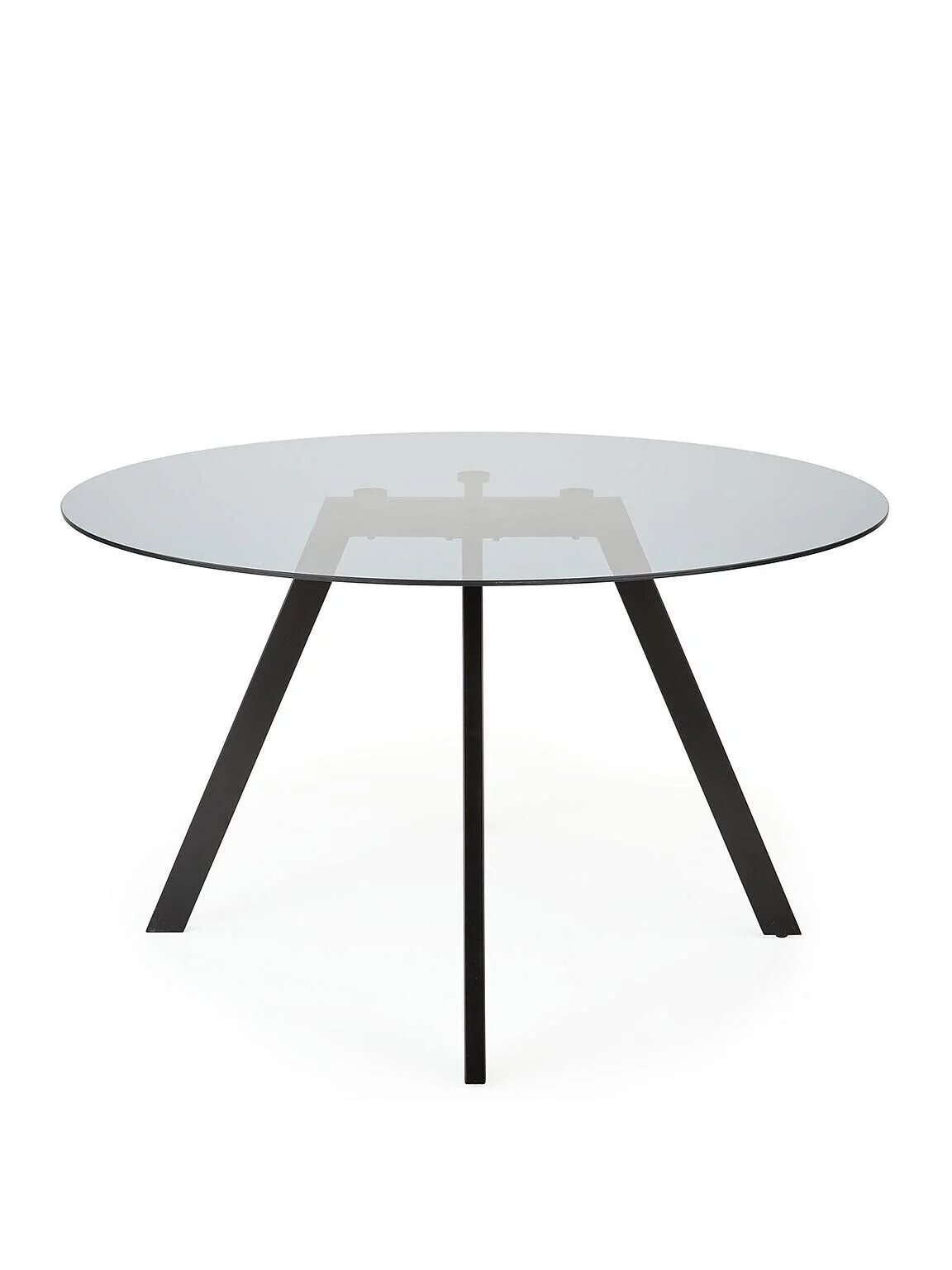 Marlow 130 cm Round Elegant Dining Table Black Clear Glass TOP - Image 2