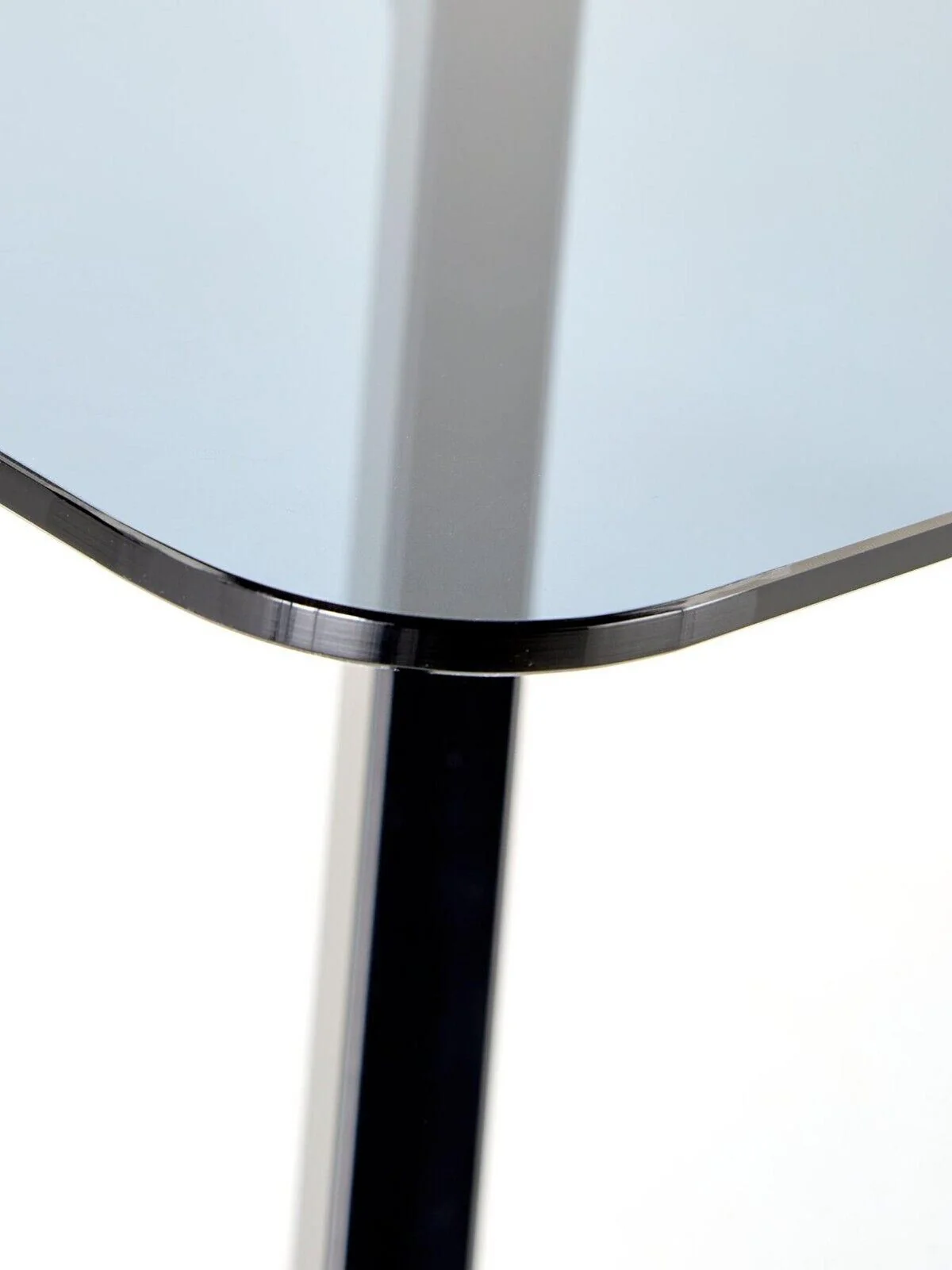 Marlow 160 cm Rectangular Smoked Glass Top Dining Table Black - Image 5