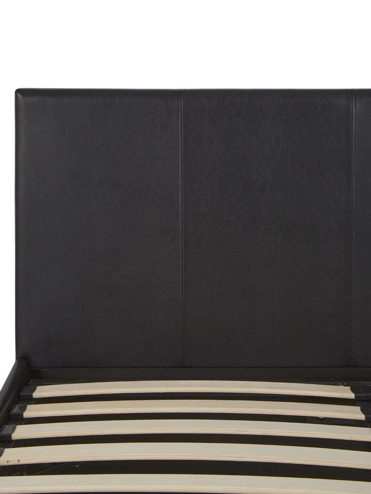 Marston Faux Leather Bed Frame Double Black Sleek and Modern Bedroom Furniture - Image 5