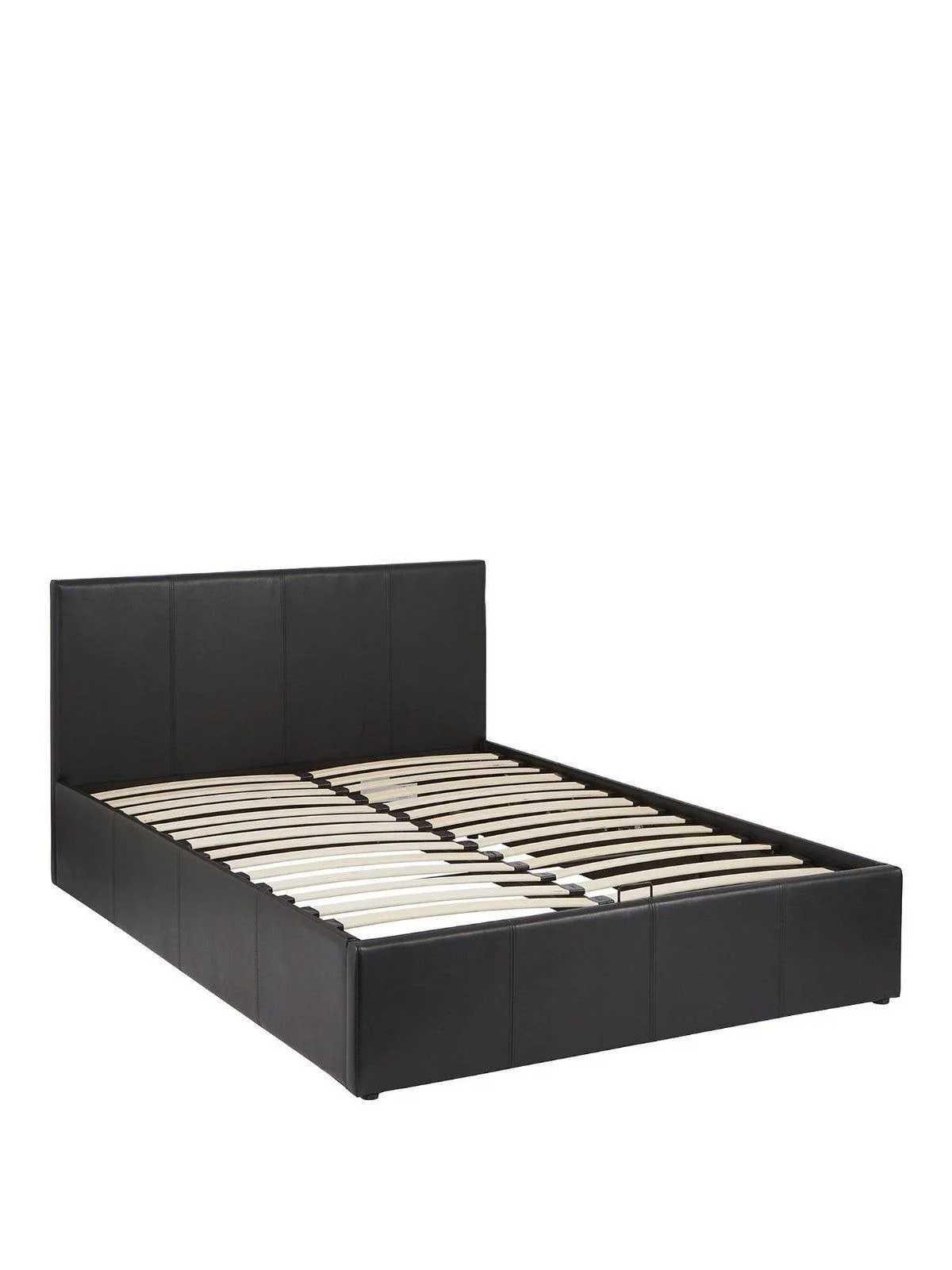 Marston Faux Leather End Lift Up Storage Ottoman Double Bed 4ft6 Black & Bedroom - Image 4