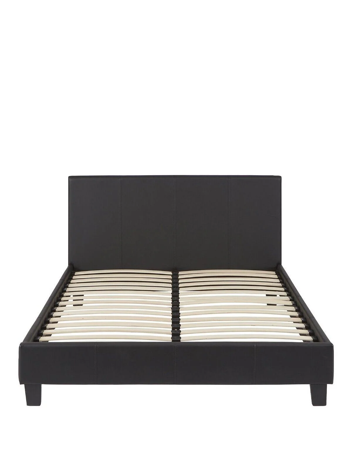 Marston Faux Leather King Bed Frame Black Stylish Durable Bedroom Furniture - Image 2
