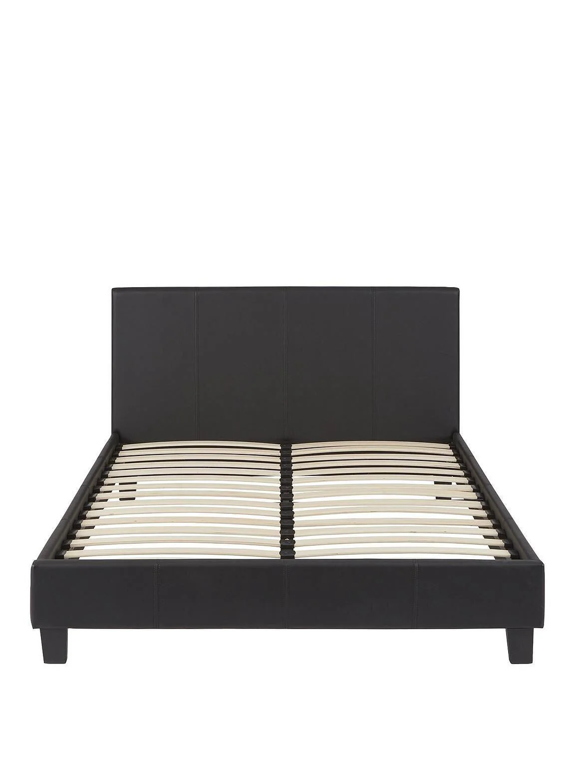 Marston Faux Leather Single Bed Frame - Black Sleek and Modern Bedroom Furniture - Image 3