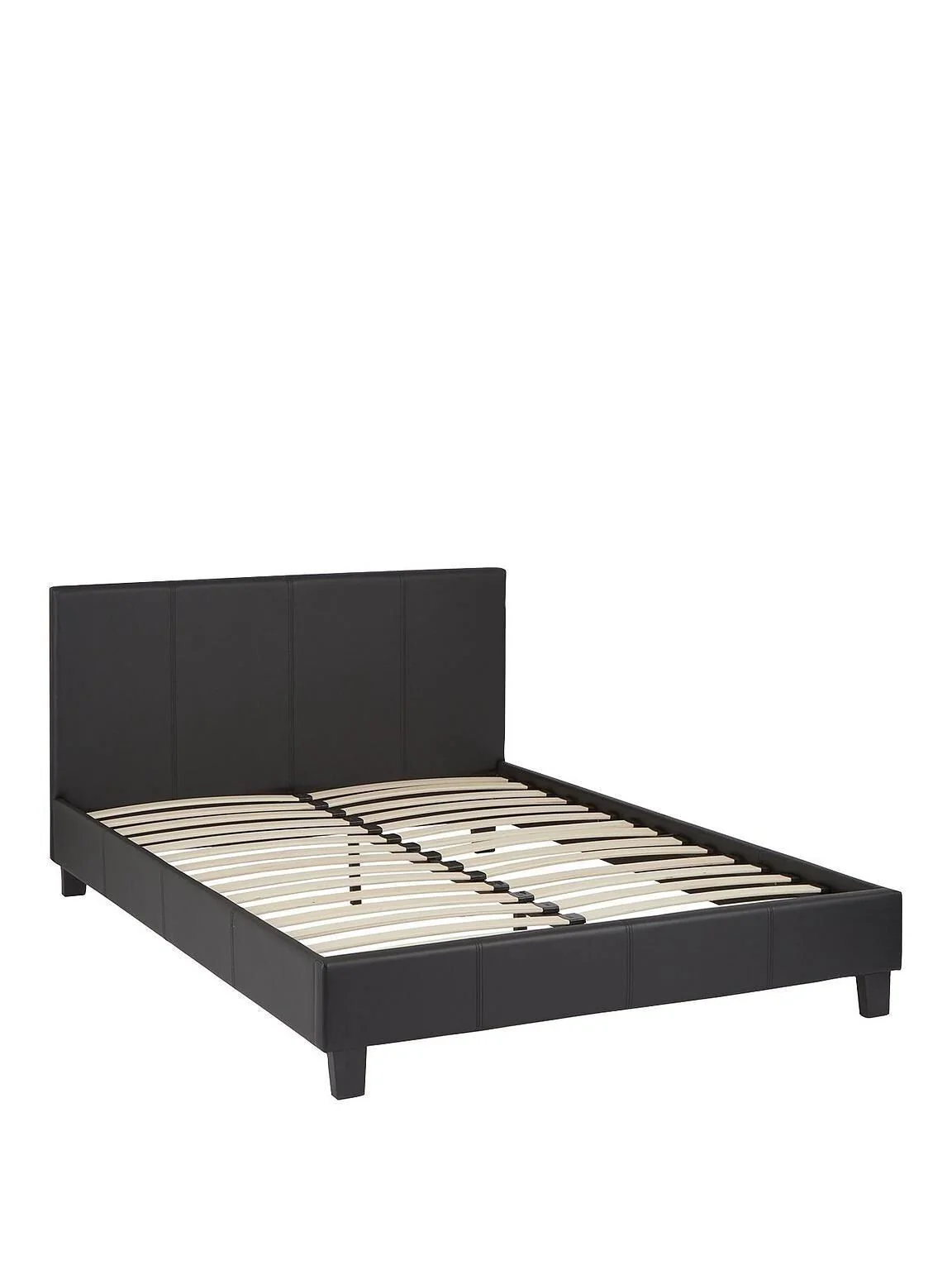 Marston Faux Leather Single Bed Frame - Black Sleek and Modern Bedroom Furniture - Image 4